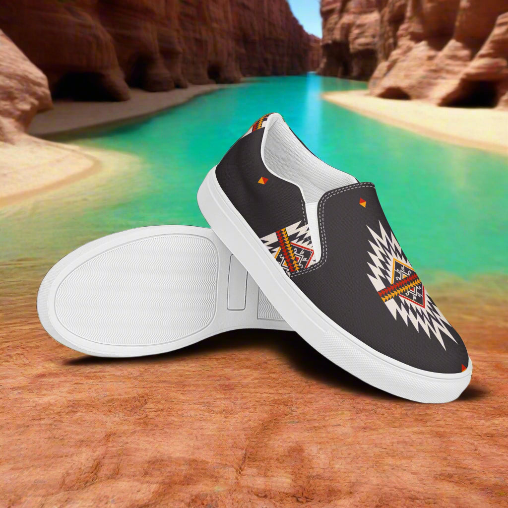 Azteca Southwest Print Slip-on Canvas Shoes with vibrant design for stylish comfort