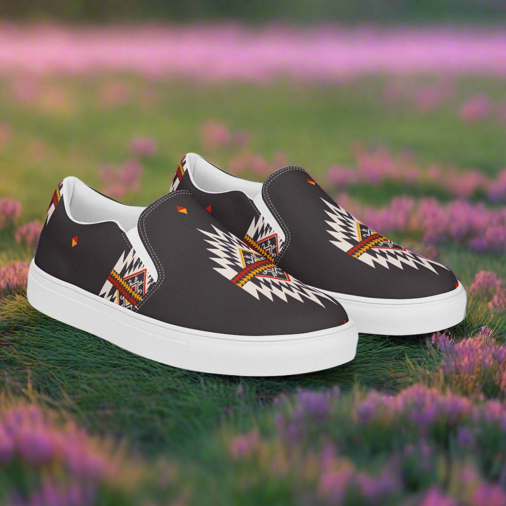 Azteca Southwest Print Slip-on Canvas Shoes with vibrant tribal patterns and comfortable design