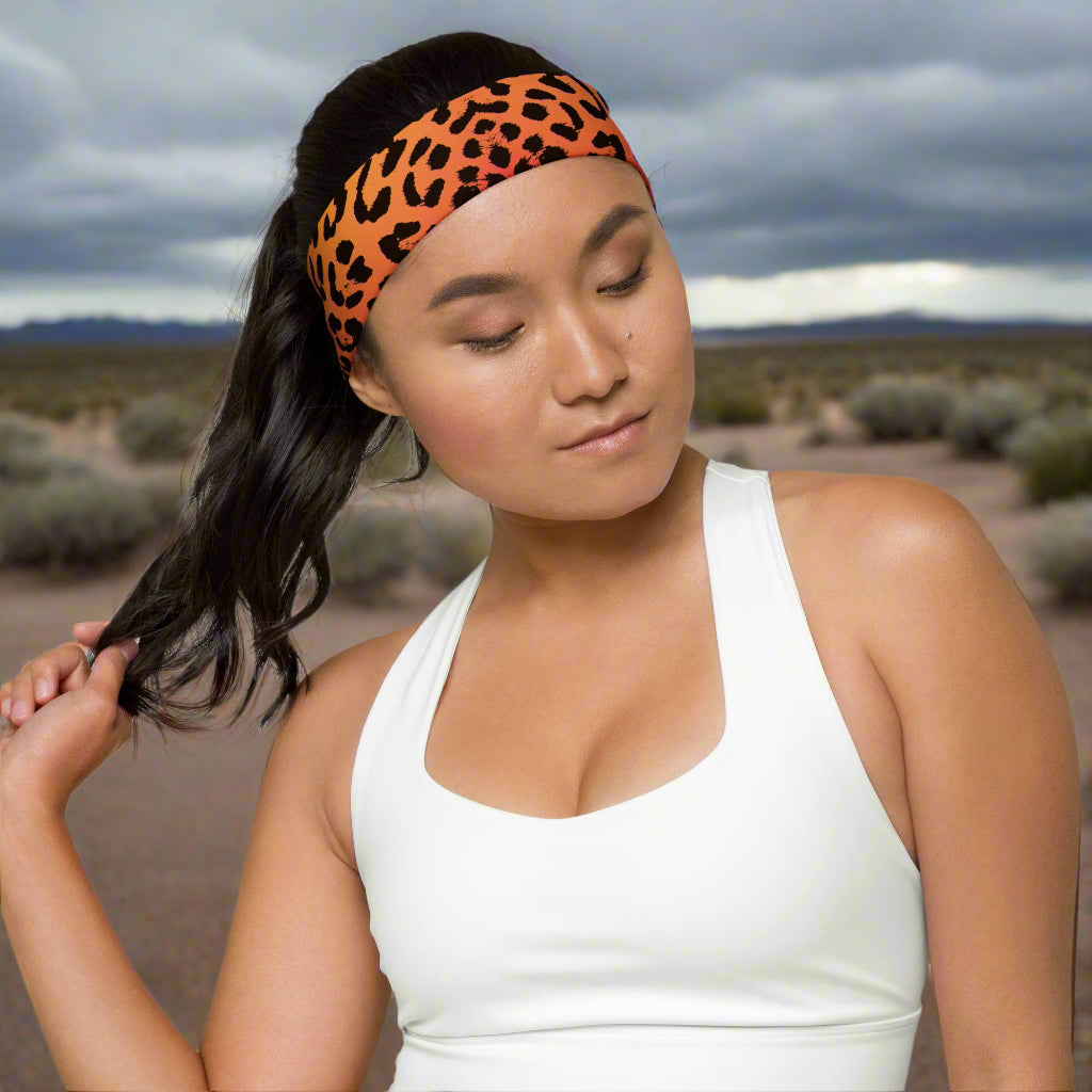 Stylish cheetah print headband hatband for activewear and casual outfits