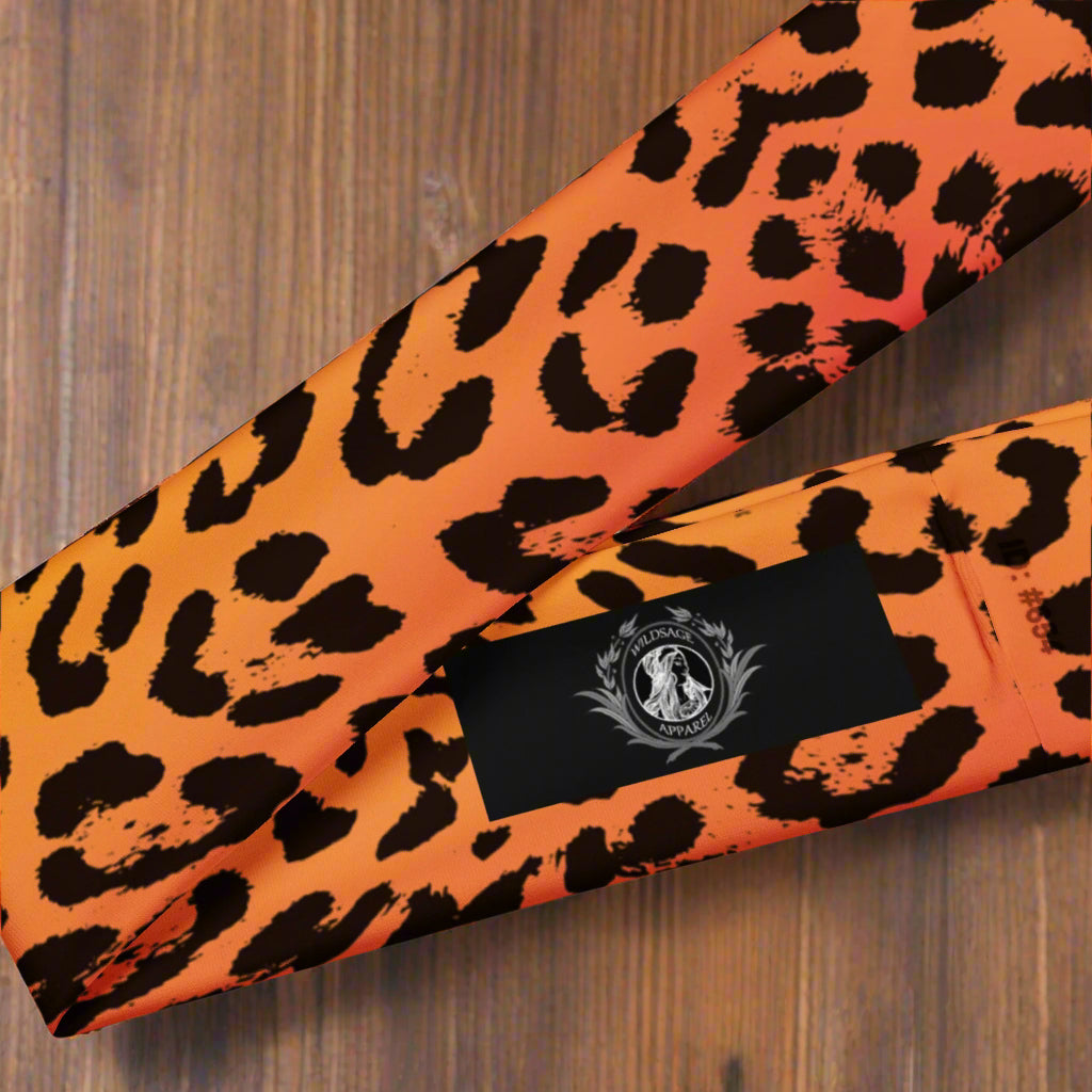 Orange and black Cheetah print headband hatband for stylish and comfortable wear