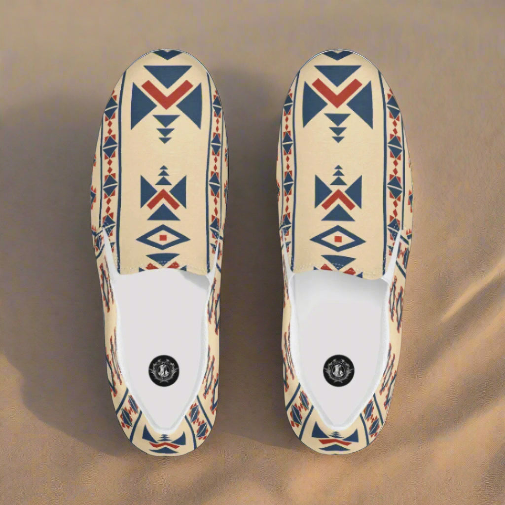Desert Sol Southwest Print Slip-on Canvas Shoes with vibrant tribal patterns for stylish comfort