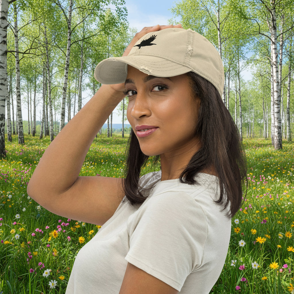 Eden Garden | Distressed Hat | Black Raven