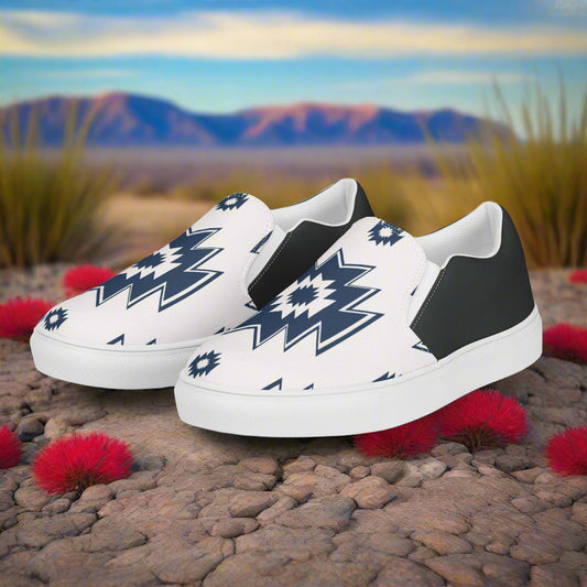 Genao Halftone Southwest Print Slip-on Canvas Shoes with a stylish tribal design for casual wear
