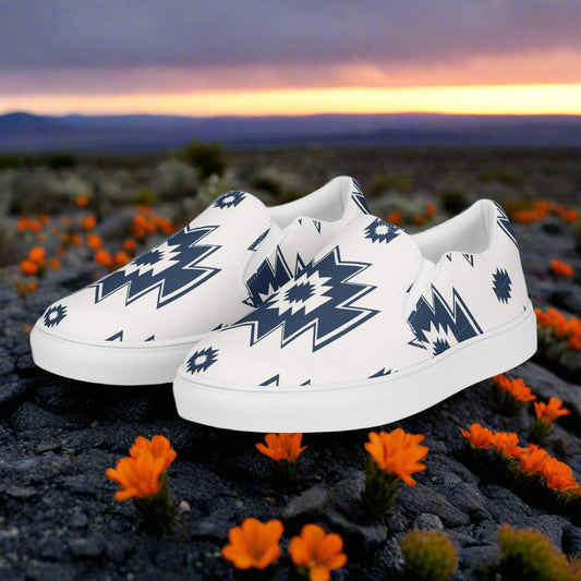 Genao Southwest Print Slip-on Canvas Shoes featuring a vibrant pattern for casual wear and comfort
