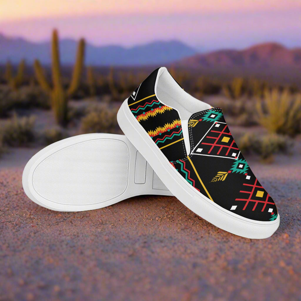 Slip-on Canvas Shoes Hualipai Southwest Print featuring vibrant patterns and a comfortable design