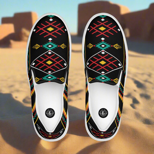 Stylish Slip-on Canvas Shoes Hualipai Southwest Print with vibrant patterns for casual wear