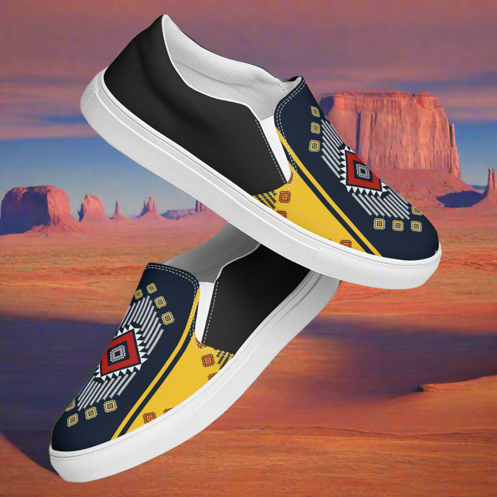 Stylish Slip-on Canvas Shoes Kaibito Halftone with colorful geometric patterns for everyday comfort