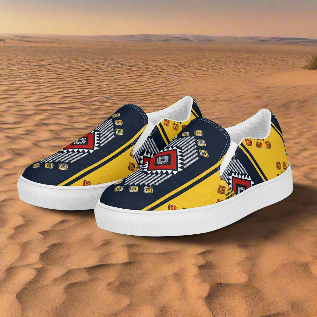 Slip-on Canvas Shoes Kaibito Southwest Print with vibrant colors and unique patterns for stylish comfort