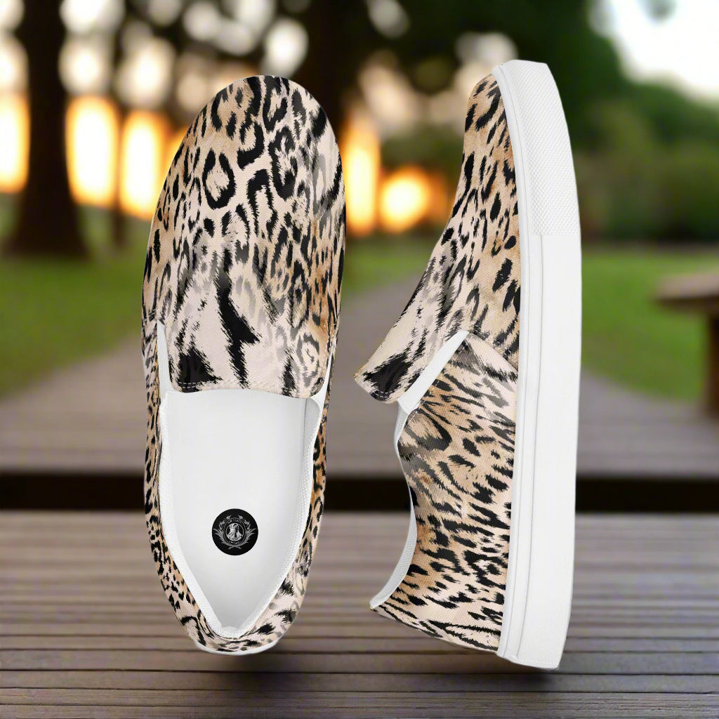 Leopard Print Slip-on Canvas Shoes designed for comfort and style, perfect for casual wear
