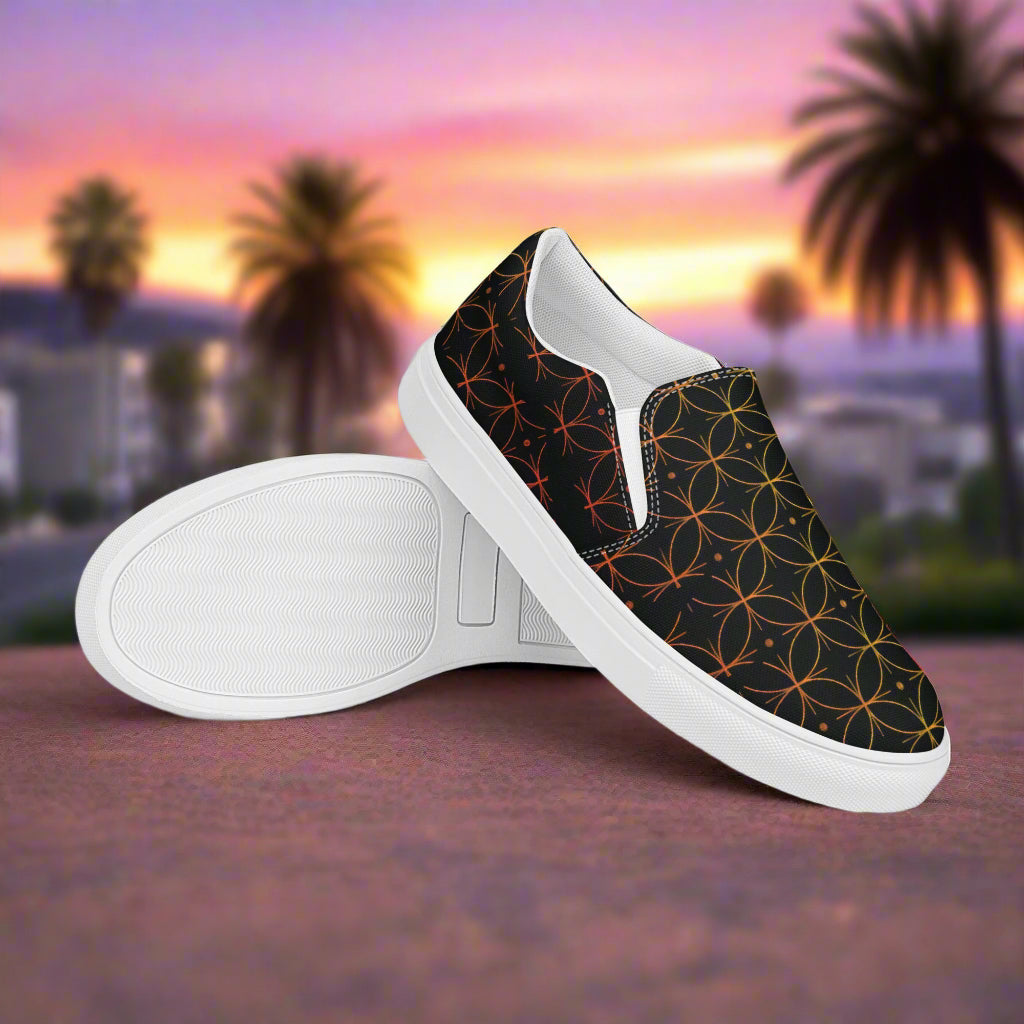 Luna Black Slip-on Canvas Shoes with a stylish design perfect for casual outings