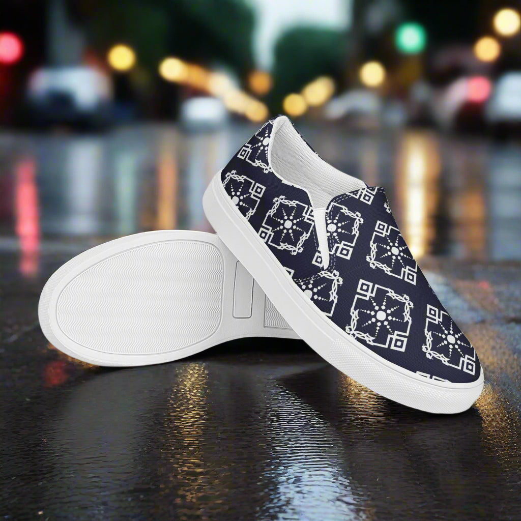 WildSage Market Moroccan Sun Slip-on Canvas Shoes with Stylish Design for Everyday Comfort
