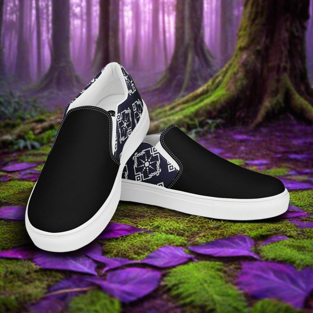 Moroccan Sun Two Tone Slip-on Canvas Shoes with Stylish Design for Casual Wear