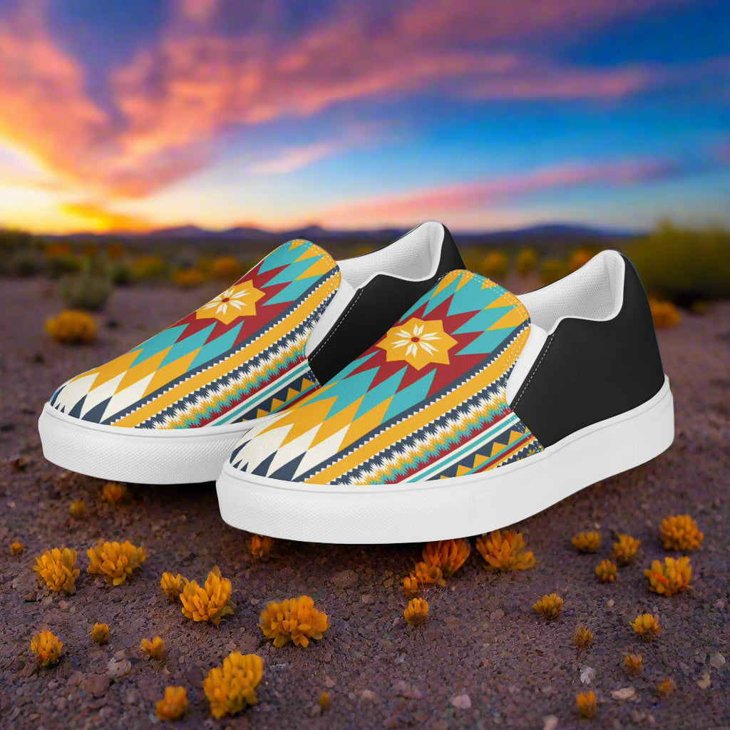 Slip-on Canvas Shoes Nakona Halftone with Colorful Geometric Design for Comfortable Style