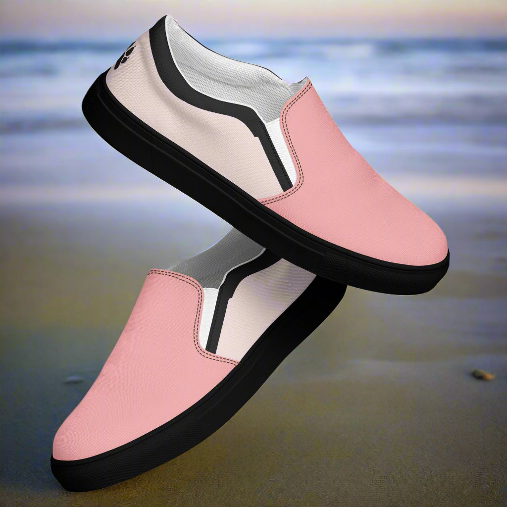 Pink Two Tone Slip-On Canvas Shoes with a stylish design perfect for casual outings