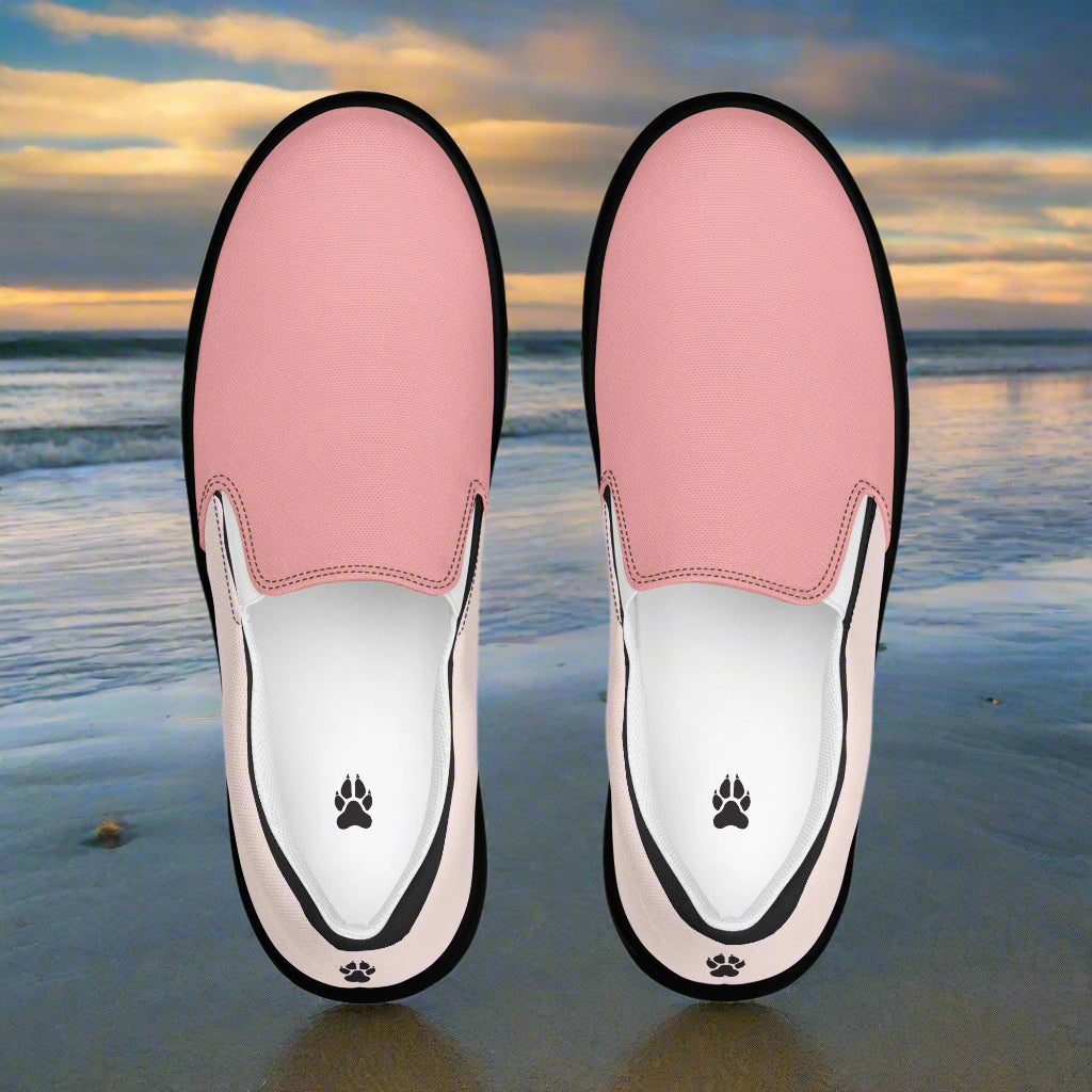 Pink Two Tone Slip-On Canvas Shoes from WildSage Market with a Stylish Design for Casual Wear