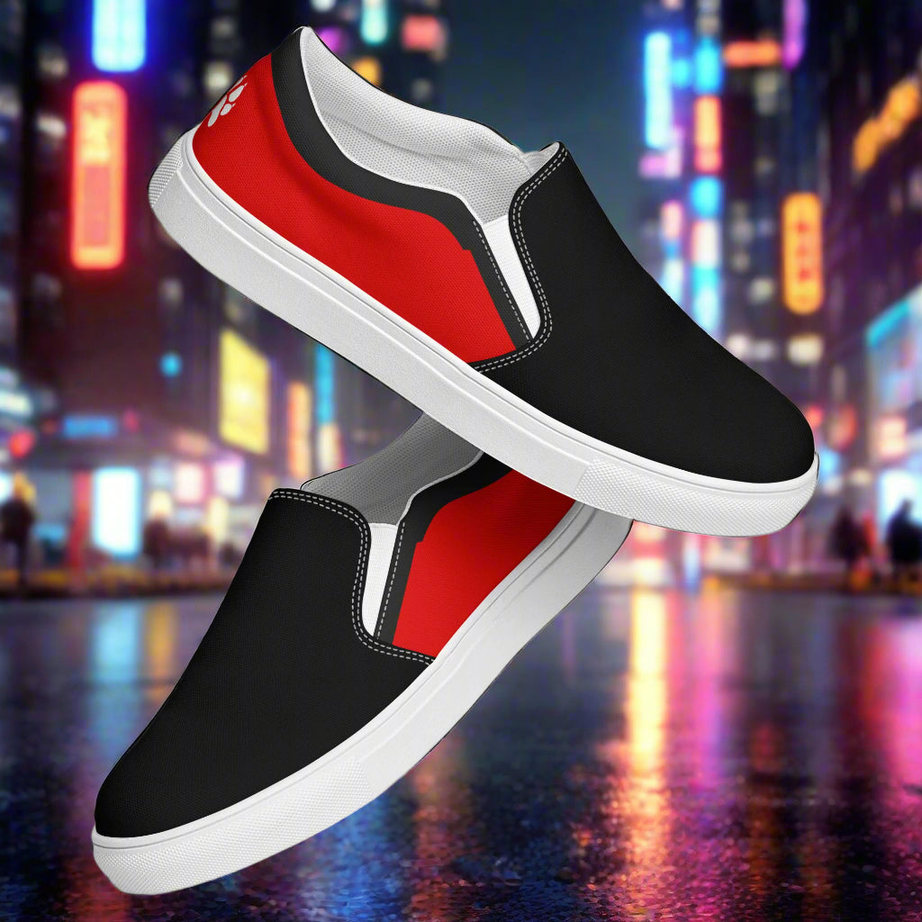WildSage Market red black toe slip-on two tone shoes for casual and stylish wear