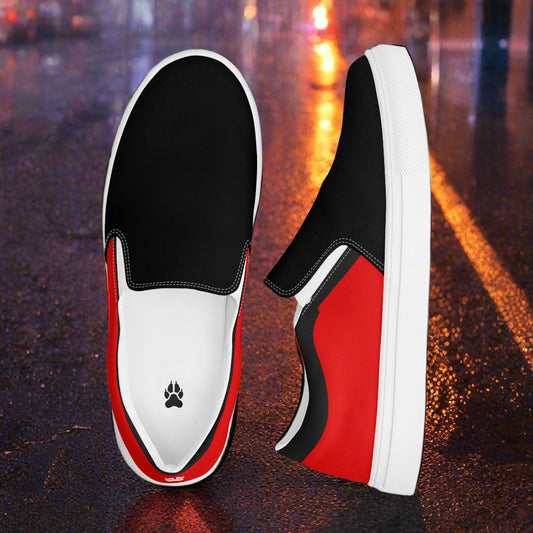 WildSage Market red black toe slip-on two tone shoes featuring a stylish design and comfortable fit