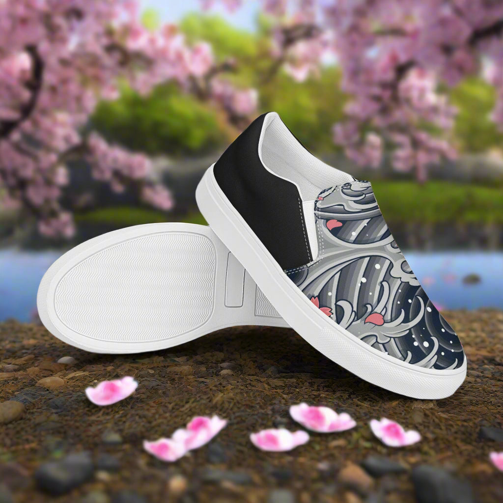 Sea Storm Halftone Slip-on Canvas Shoes with a unique design and comfortable fit for casual wear