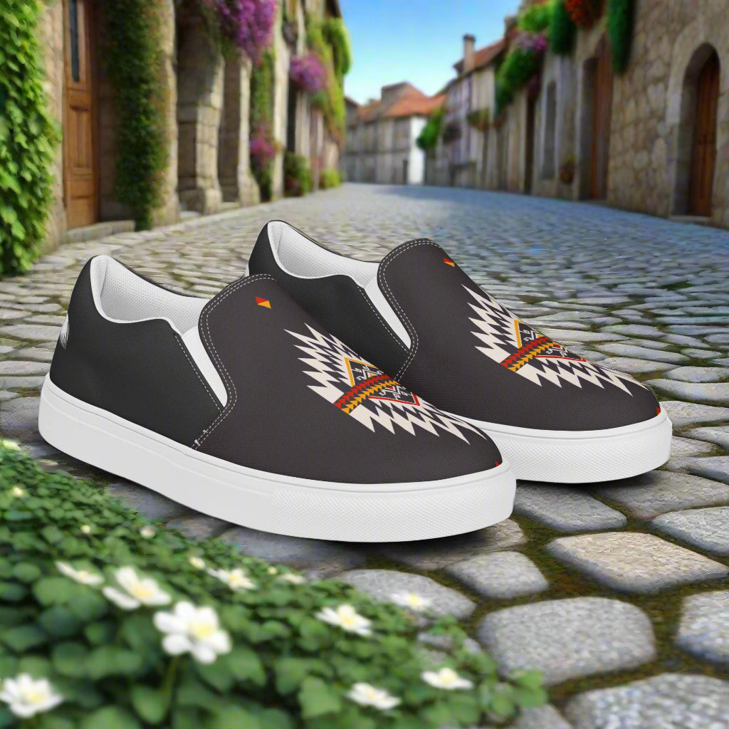 Slip-on Canvas Shoes Azteca Halftone featuring a stylish tribal pattern and comfortable design