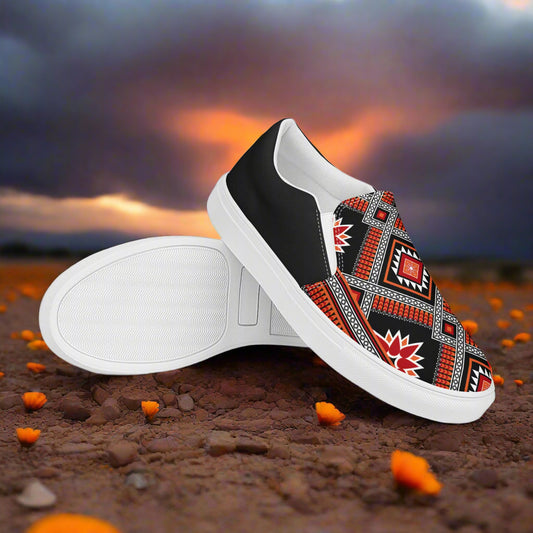 Stylish Slip-on Canvas Shoes Barbarosa Halftone with Bold Pattern and Comfortable Design