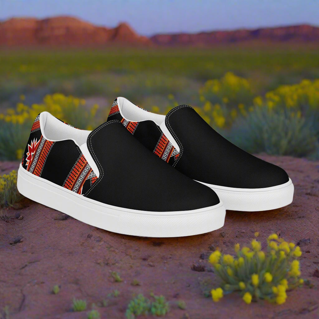 Slip-on Canvas Shoes Barbarosa Two Tone featuring a stylish design with black and colorful accents