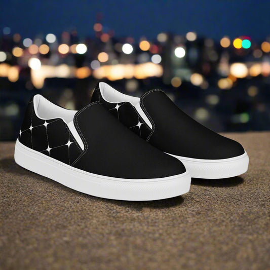 Slip-on Canvas Shoes Black Diamond Two Tone with stylish design perfect for casual outfits