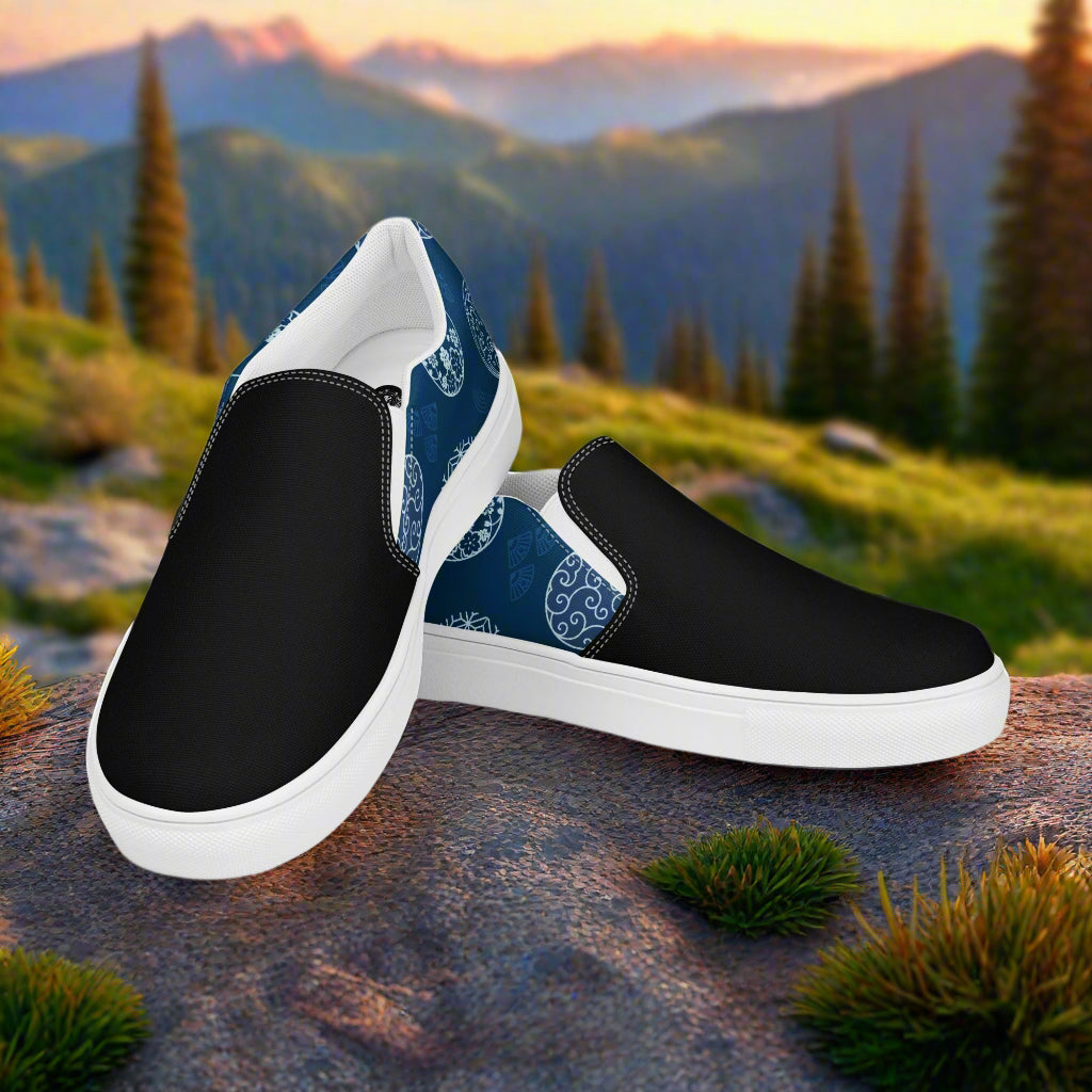 Slip-on Canvas Shoes Blue Seals Two Tone featuring a stylish design with contrasting colors for easy wear