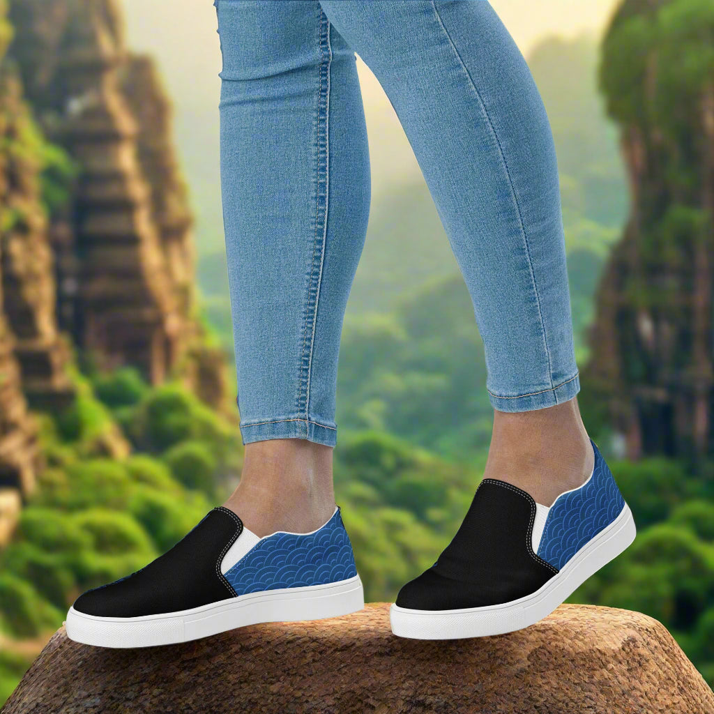WildSage Market Slip-on Canvas Shoes Blue Seas Two Tone with Stylish Design and Comfortable Fit