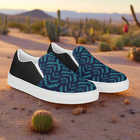 WildSage Market Slip-on Canvas Shoes BlueRock Halftone with stylish pattern and comfortable fit