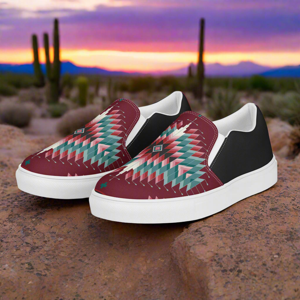 Stylish Slip-on Canvas Shoes Chinle Halftone with color patterns for casual wear