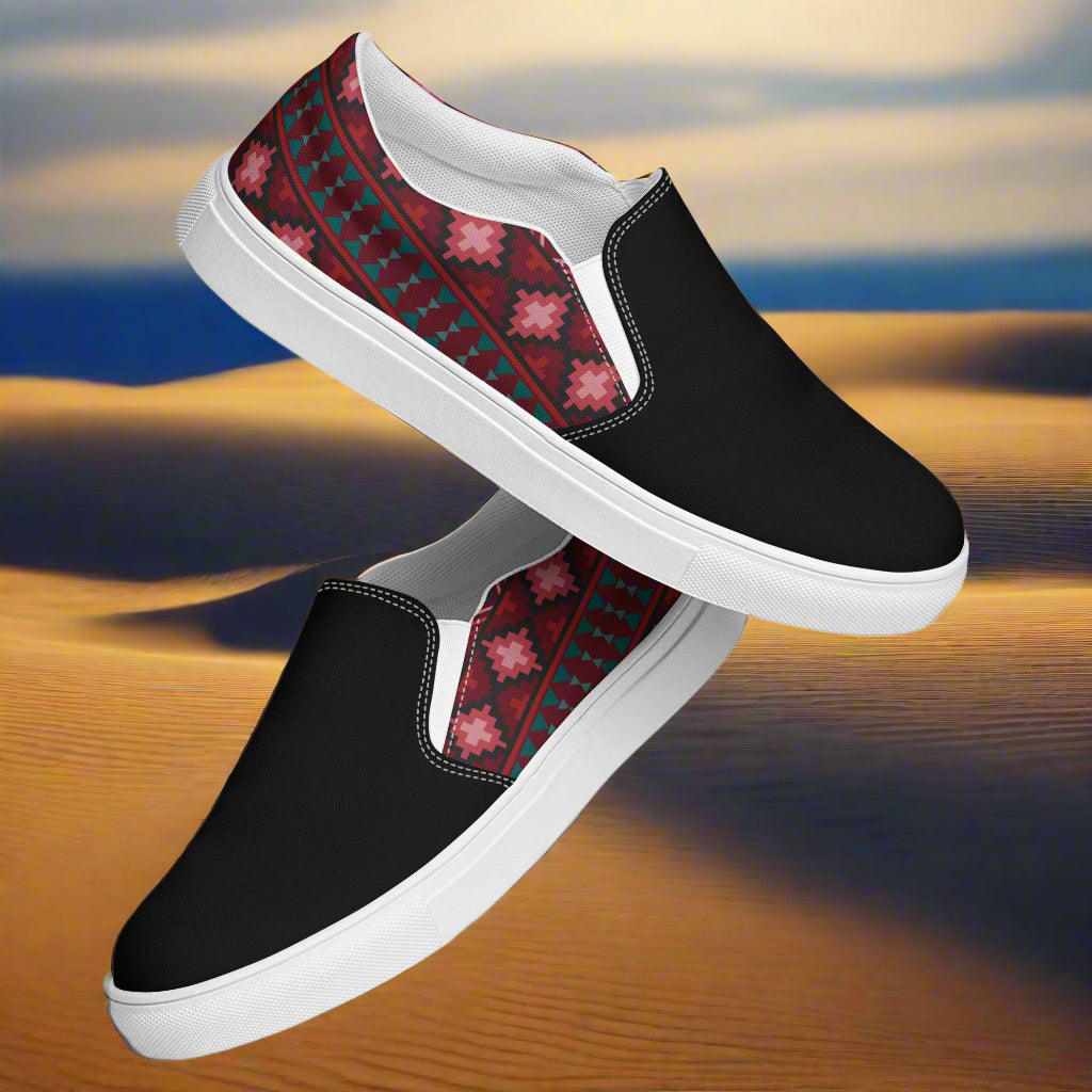 Slip-on Canvas Shoes Chinle Two Tone with a unique patterned design for stylish and comfortable wear
