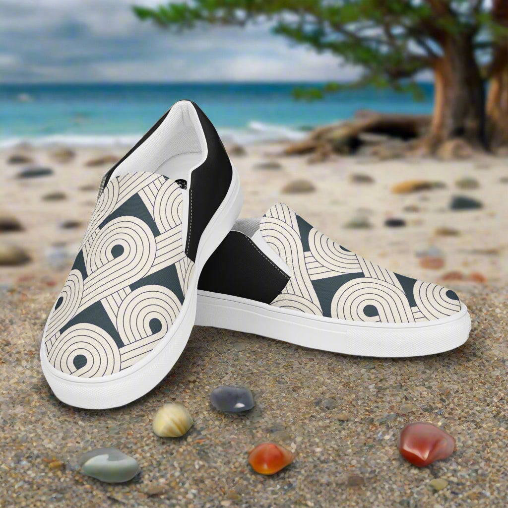 WildSage Market Slip-on Canvas Shoes Dream Cloud Halftone with a unique pattern, perfect for casual wear