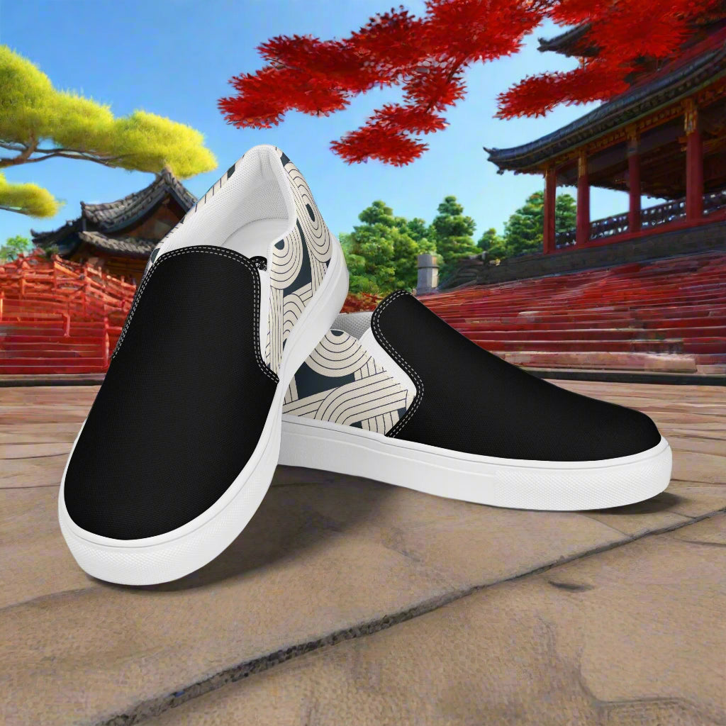 Slip-on Canvas Shoes Dream Cloud Two Tone featuring a stylish design on a black background