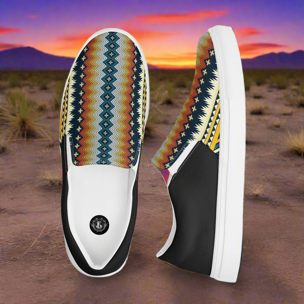 Colorful Slip-on Canvas Shoes Nakai Halftone with bold geometric patterns for stylish comfort