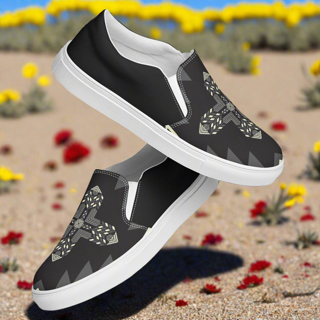 WildSage Market Slip-on Canvas Shoes Oljato Halftone with Unique Design in Desert Setting