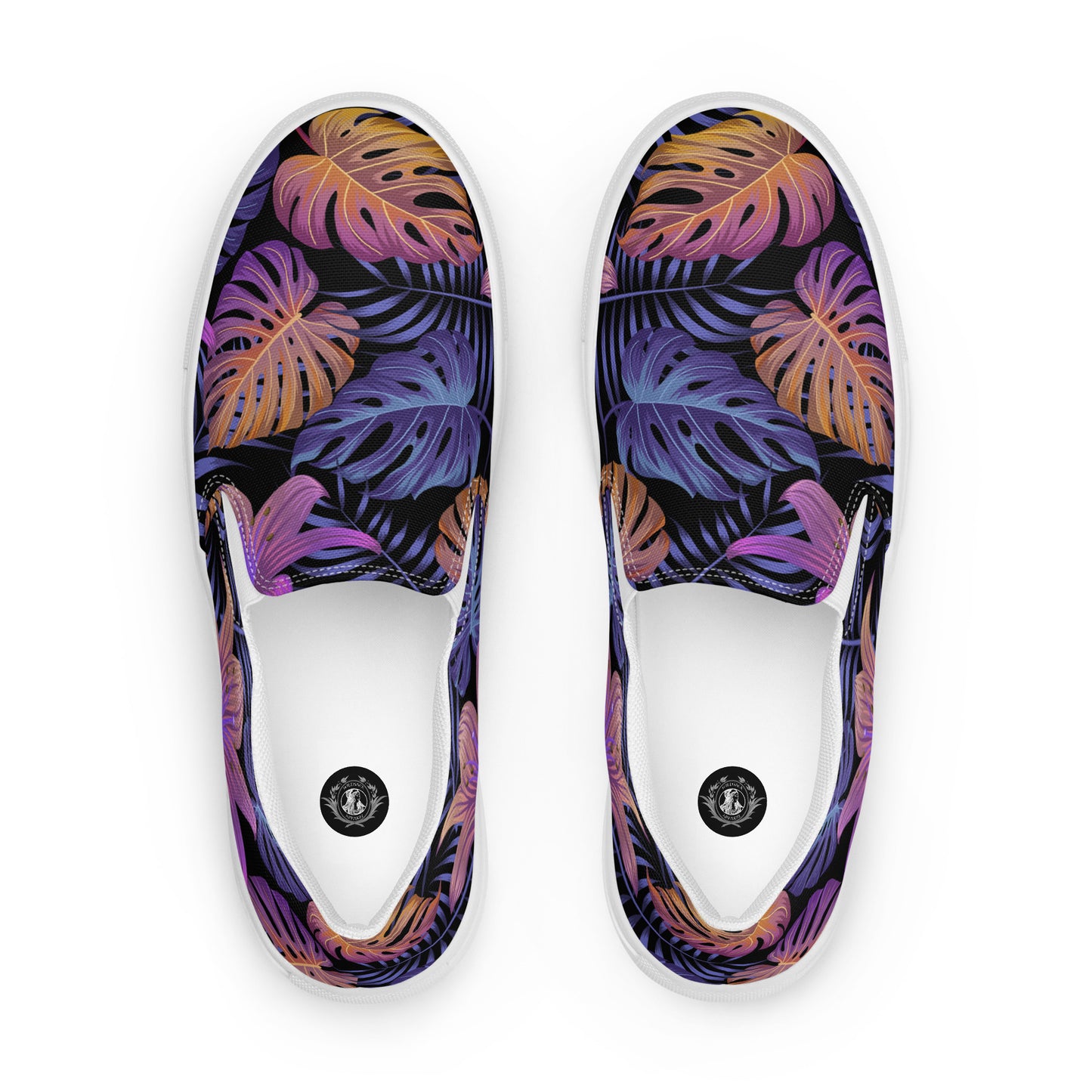 WildSage Market Slip-on Floral Print Canvas Shoes with a vibrant tropical design