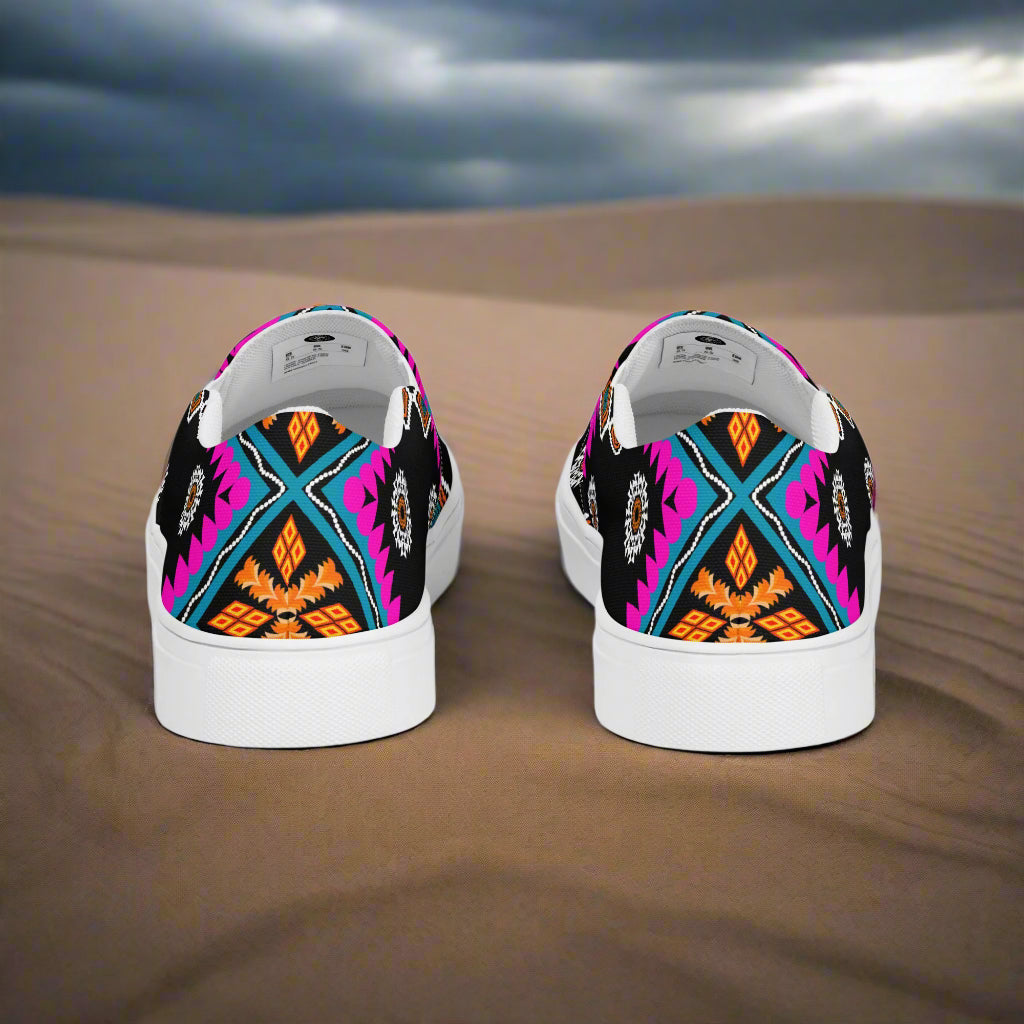 Sonyeta Southwest Print Slip-on Canvas Shoes featuring vibrant colors and unique patterns