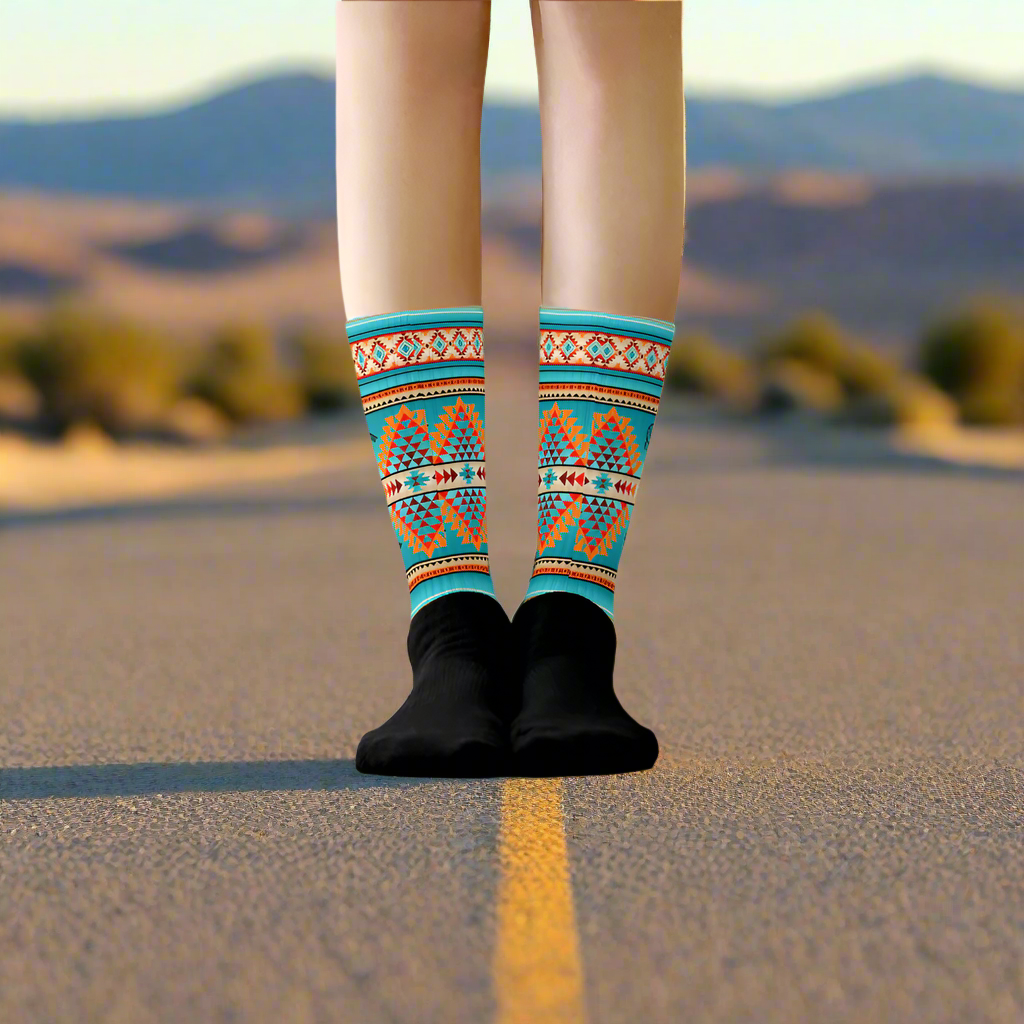 WildSage Market southwest pattern socks in vibrant colors for stylish and comfortable wear