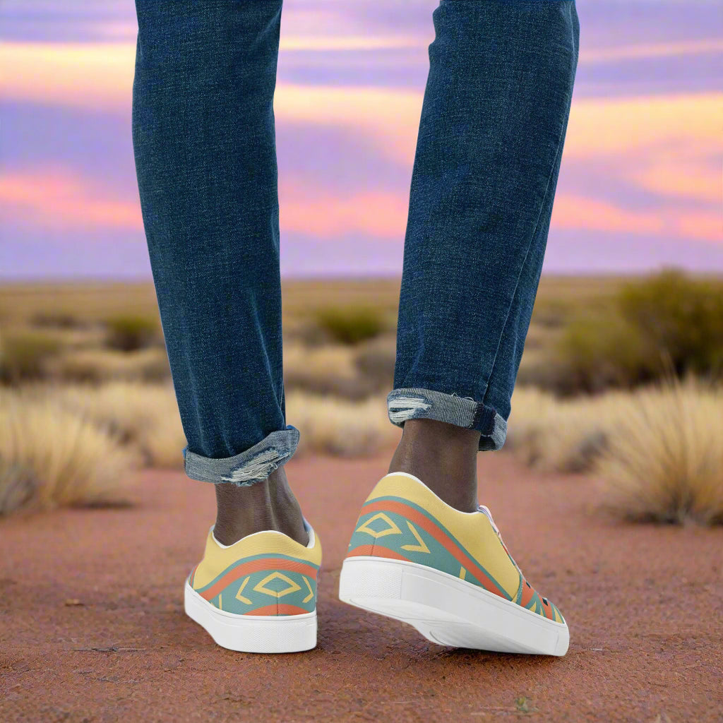 WildSage Market slip on shoes featuring Southwest style mens shoes design with vibrant colors