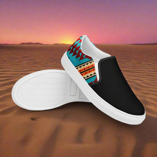 Slip-on Canvas Shoes Taos Two Tone with vibrant tribal patterns and comfortable design for everyday wear