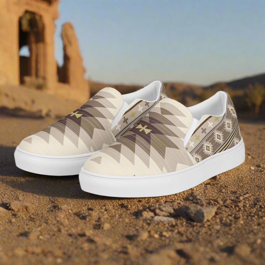 WildSage Market Southwest mens slip-on shoes with unique geometric pattern for comfortable wear