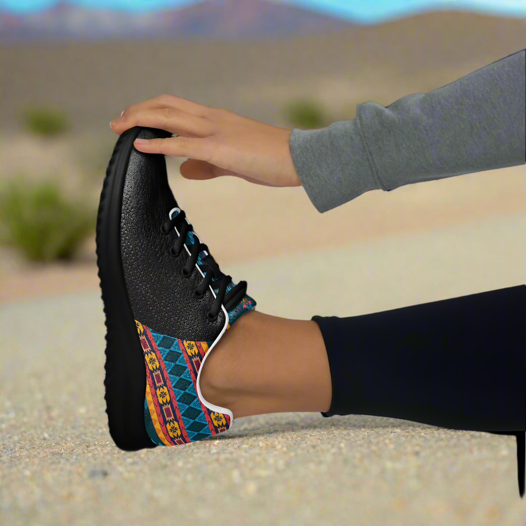 Women’s Southwest Print, Custom Athletic Shoes, Native American Pattern Two Tone