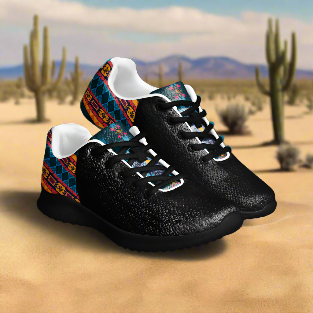 Women’s Southwest Print, Custom Athletic Shoes, Native American Pattern Two Tone