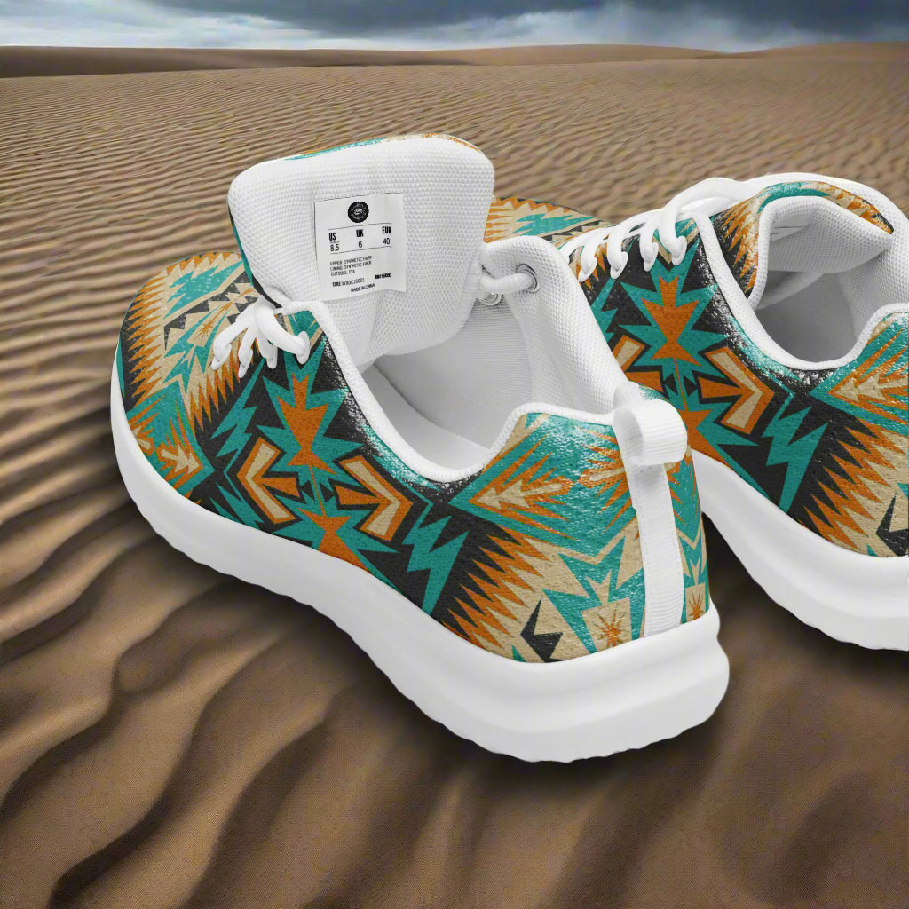 Southwest Print Women’s Custom Athletic Shoes Native American Pattern Two Tone