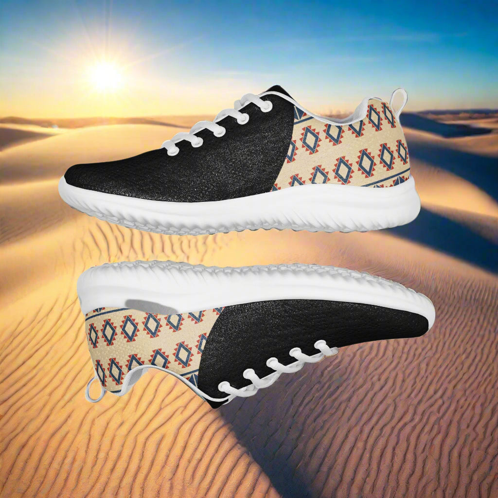 Women’s Southwest Print, Custom Athletic Shoes, Native American Two-Tone Pattern