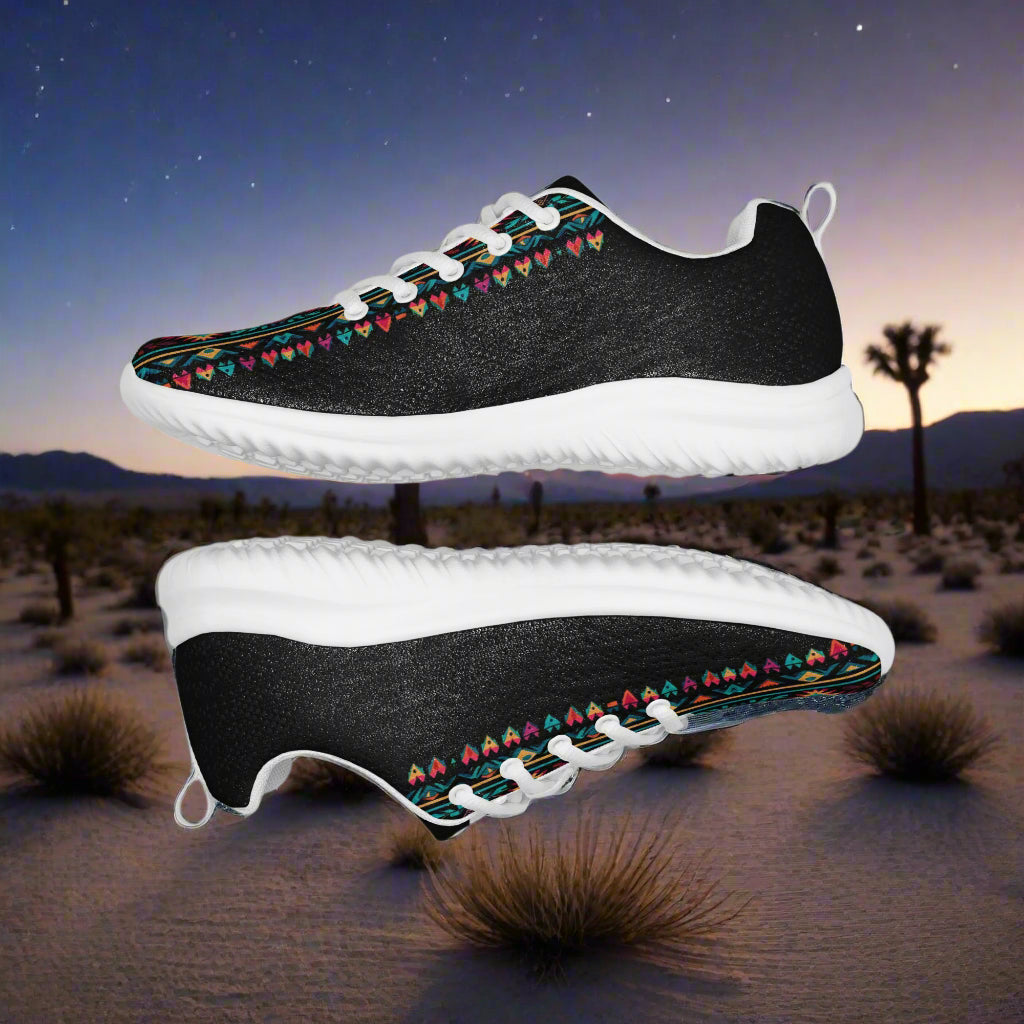 Southwest Women’s Custom Athletic Shoes Native American Pattern Two Tone
