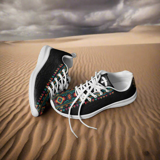 Southwest Women’s Custom Athletic Shoes Native American Pattern Two Tone