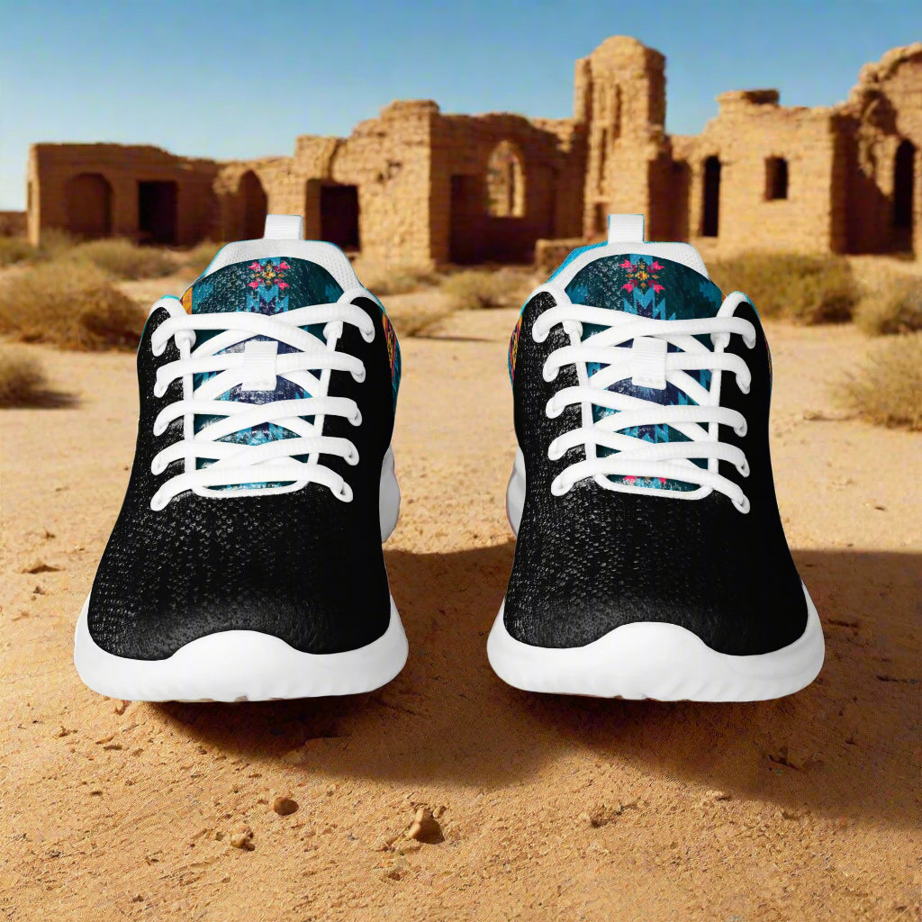 Women’s Southwest Print, Custom Athletic Shoes, Native American Pattern Two Tone