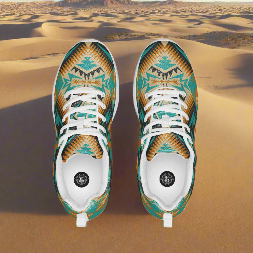 Southwest Print Women’s Custom Athletic Shoes Native American Pattern Two Tone
