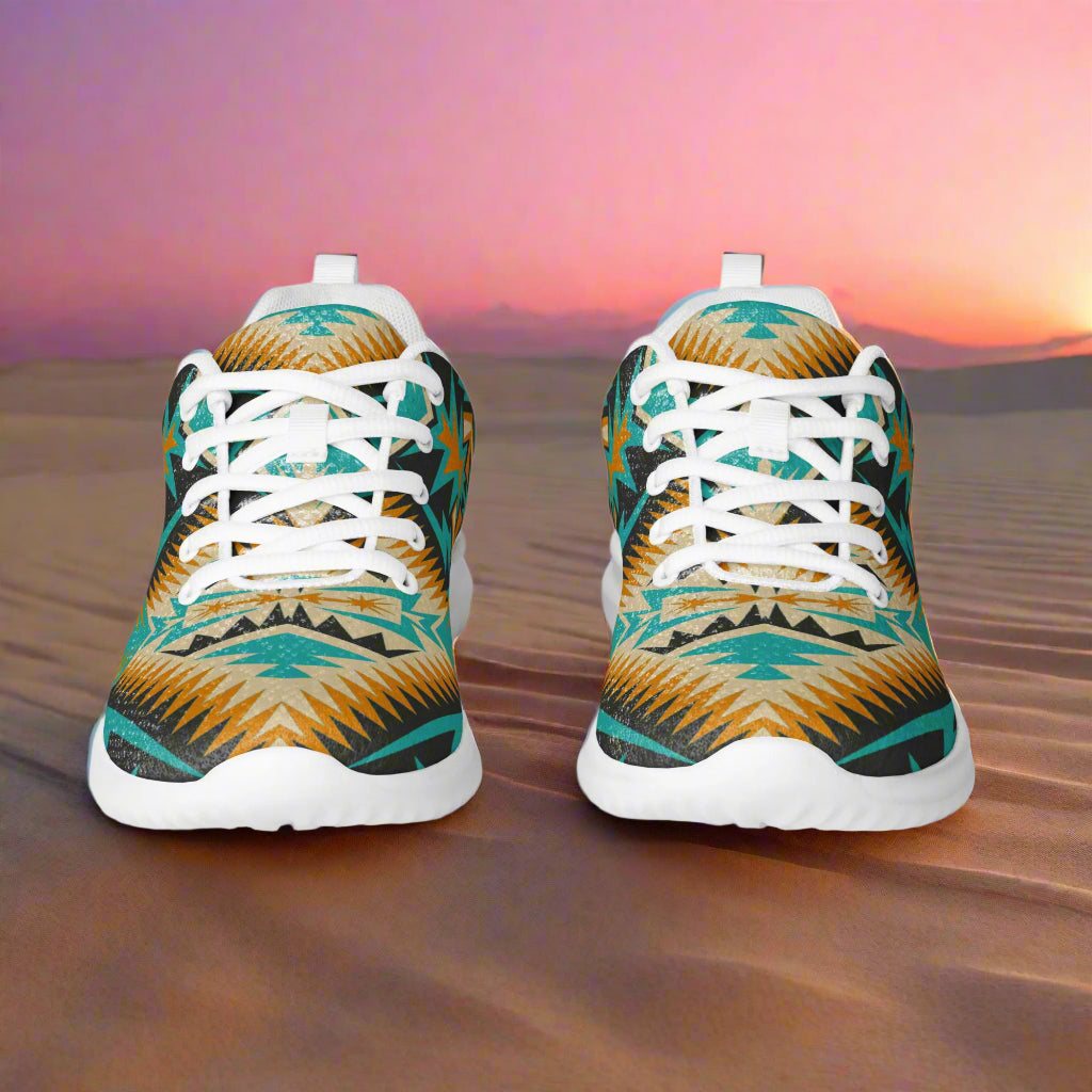 Southwest Print Women’s Custom Athletic Shoes Native American Pattern Two Tone